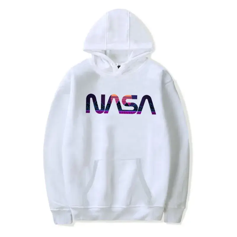 Men White NASA Astronaut Hooded Sweatshirt - Image 13