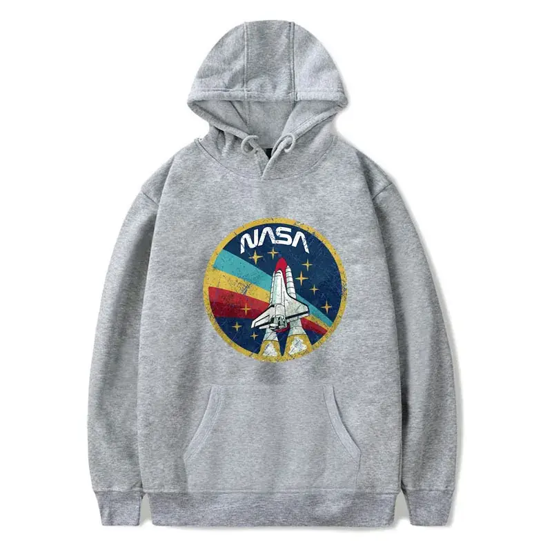 Men White NASA Astronaut Hooded Sweatshirt - Image 2