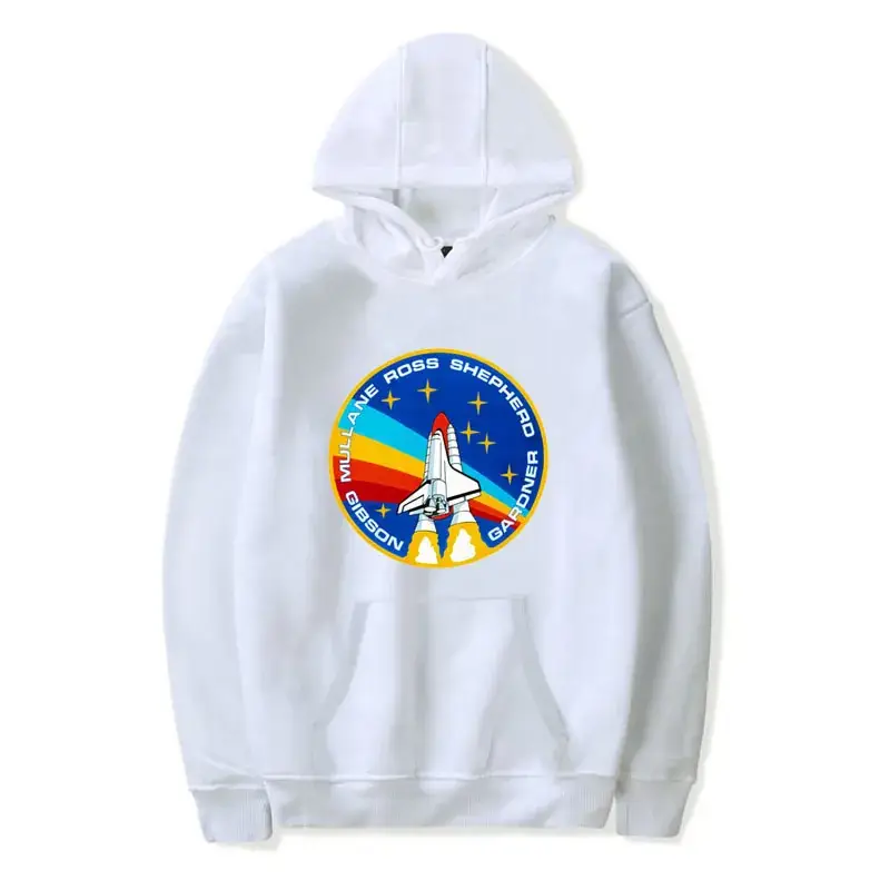 Men White NASA Astronaut Hooded Sweatshirt - Image 5