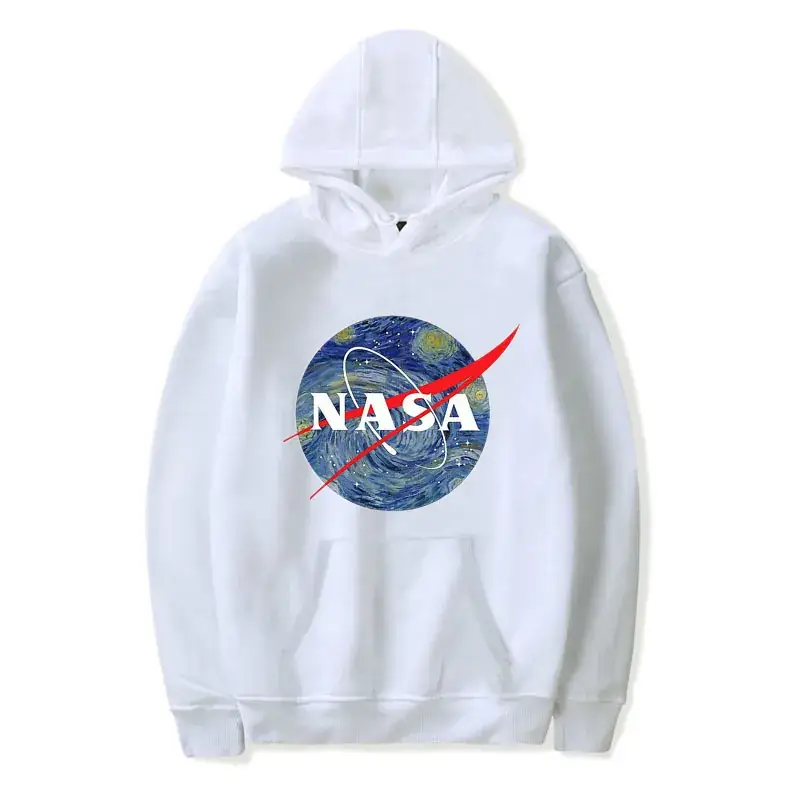 Men White NASA Astronaut Hooded Sweatshirt - Image 9