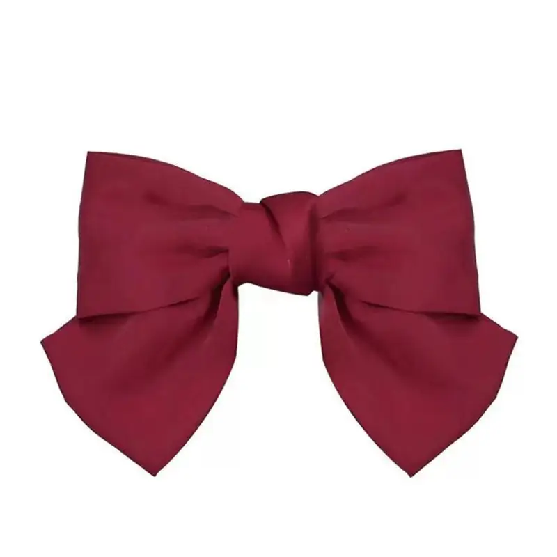 Red Silk Satin Bow Hair Clip Spring Style - Image 6