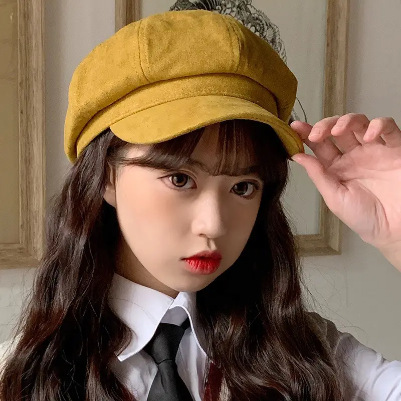 Women's Winter Beret Hat with Duck Tongue & Japanese Style Design - Image 7
