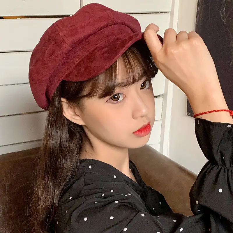Women's Winter Beret Hat with Duck Tongue & Japanese Style Design - Image 2