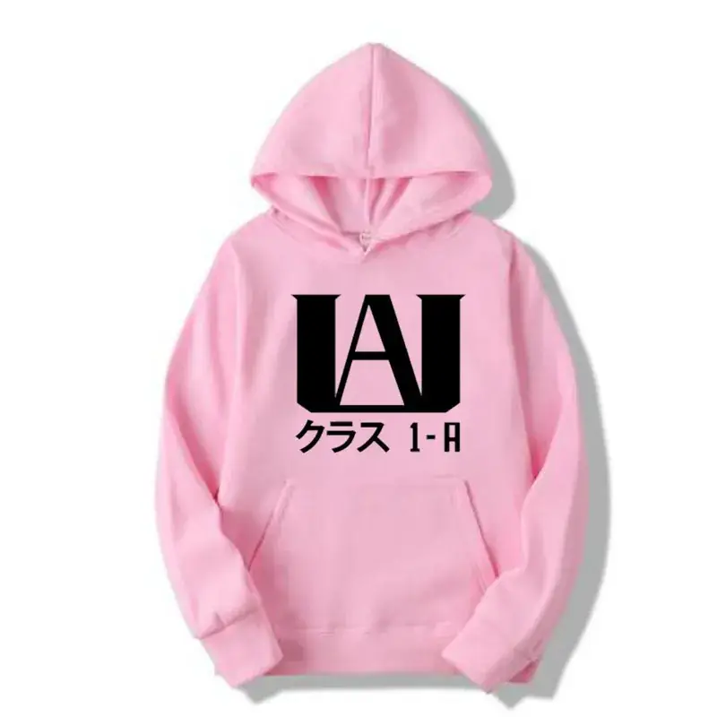 Anime Men Pink Hoodie with Graphic Print - Image 16