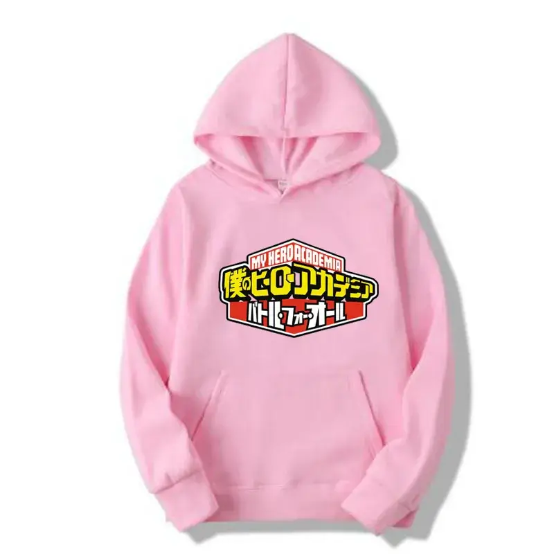 Anime Men Pink Hoodie with Graphic Print - Image 4