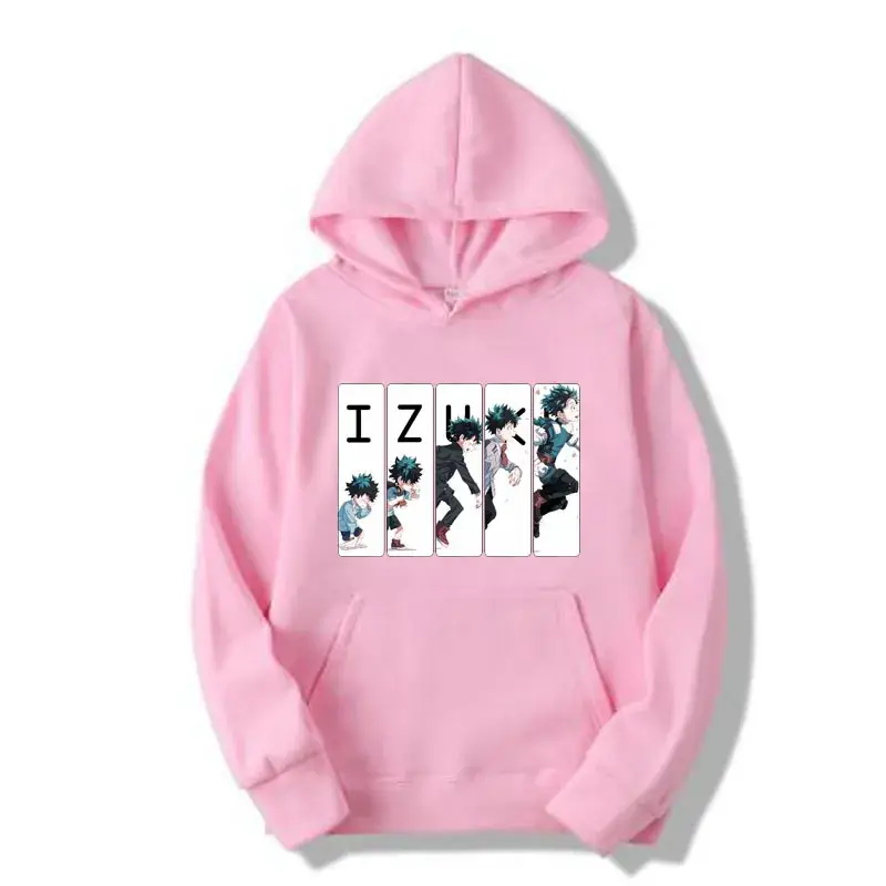 Anime Men Pink Hoodie with Graphic Print - Image 8