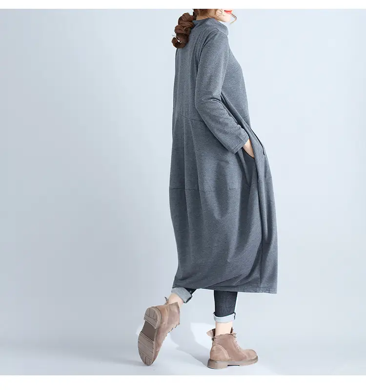 Women's 2026 Retro Lantern Skirt Dress Cotton Linen Patchwork — feature 12