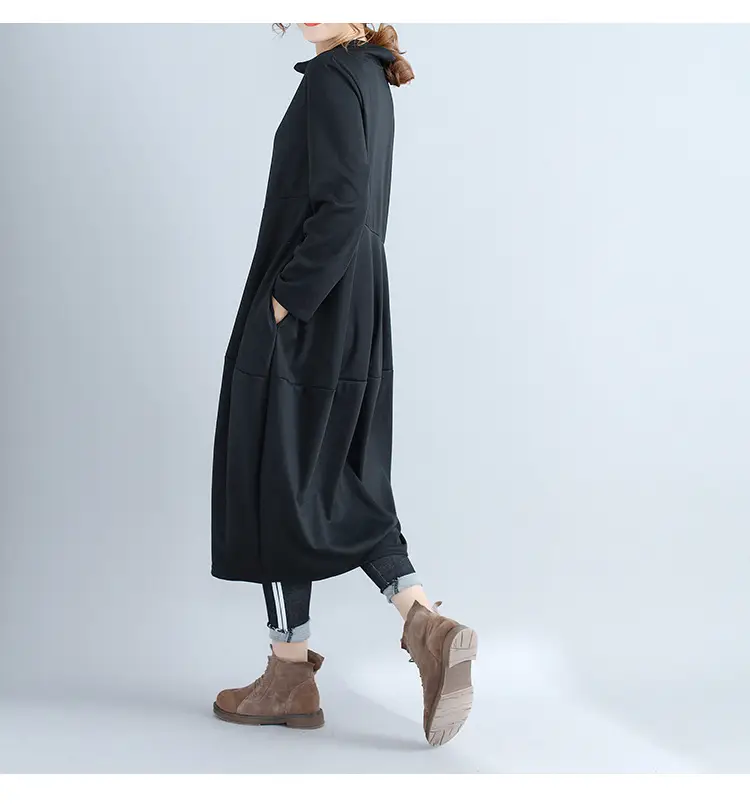 Women's 2026 Retro Lantern Skirt Dress Cotton Linen Patchwork — feature 7