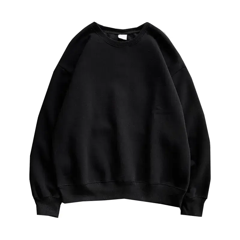Autumn Winter Men's White Loose Sweater with Black Sleeves - Image 7