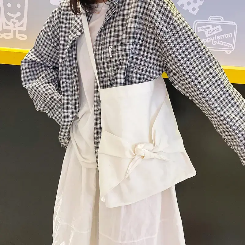 Korean Style Bow Crossbody Bag Black Pink White - Image 5