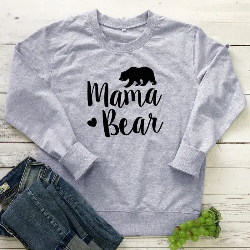 Pink Mama Bear Letter Crewneck Sweatshirt - Image 3