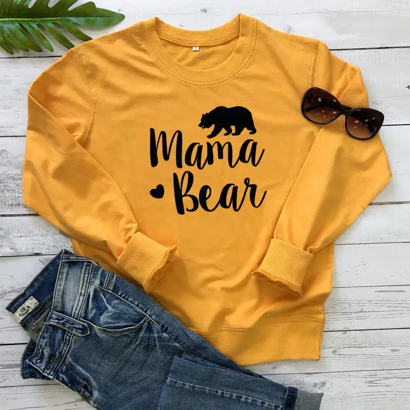 Pink Mama Bear Letter Crewneck Sweatshirt - Image 4