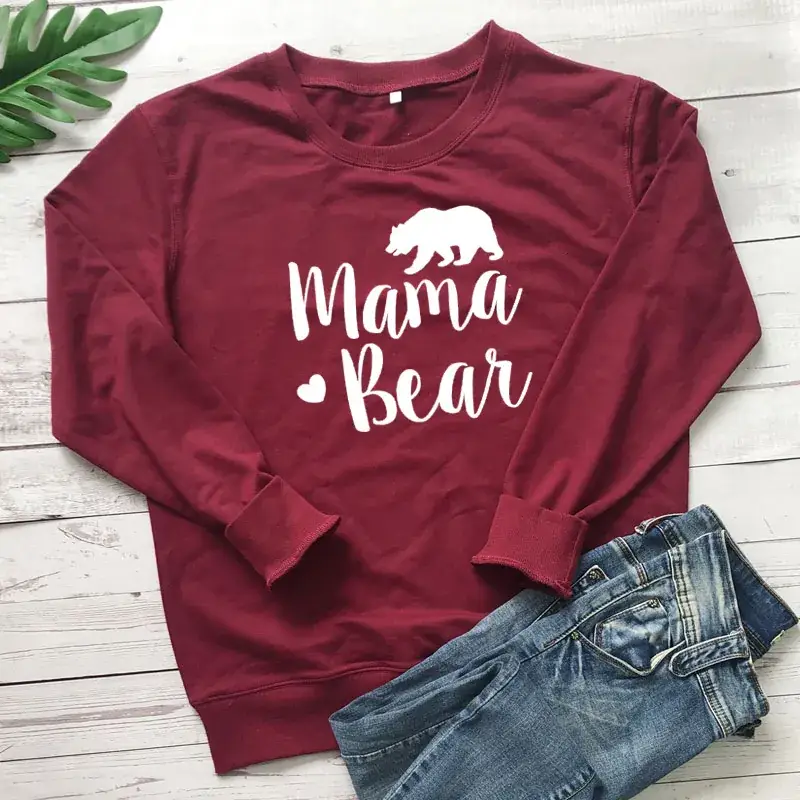 Pink Mama Bear Letter Crewneck Sweatshirt - Image 6