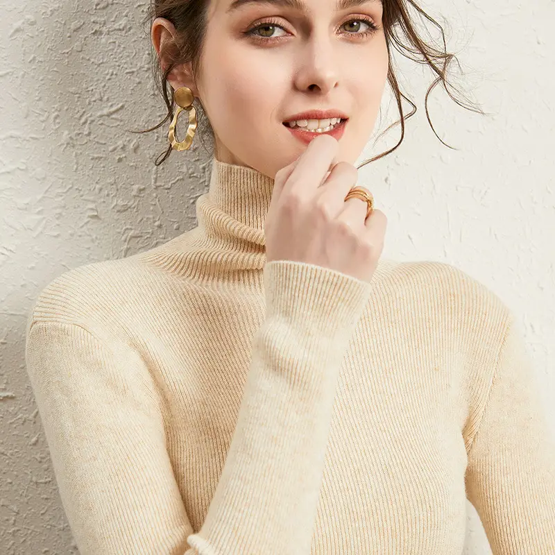 Women's Blue Turtleneck Pullover Sweater Winter Wear - Image 15