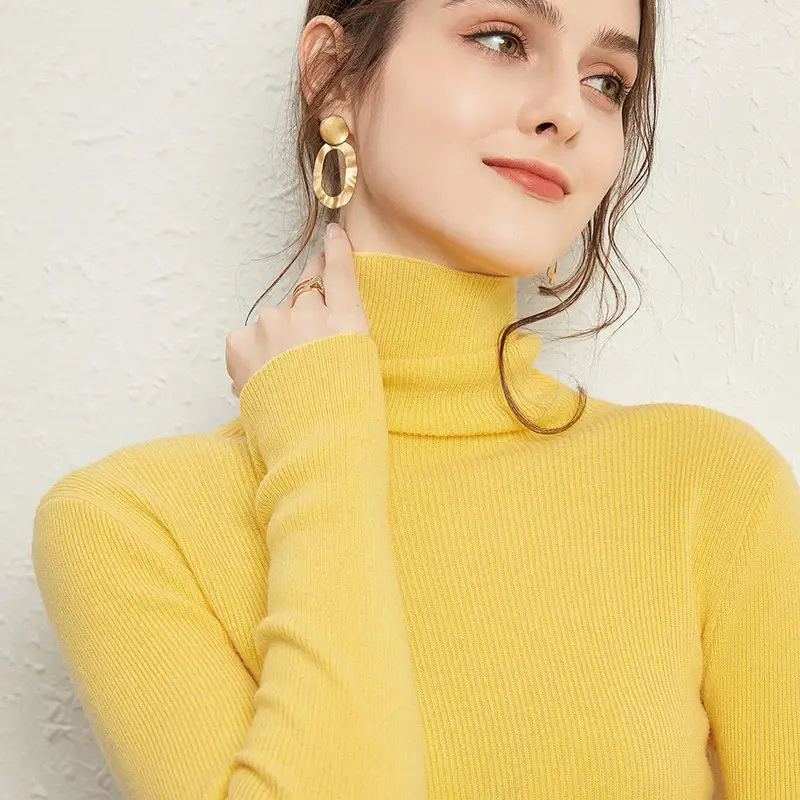 Women's Blue Turtleneck Pullover Sweater Winter Wear - Image 16