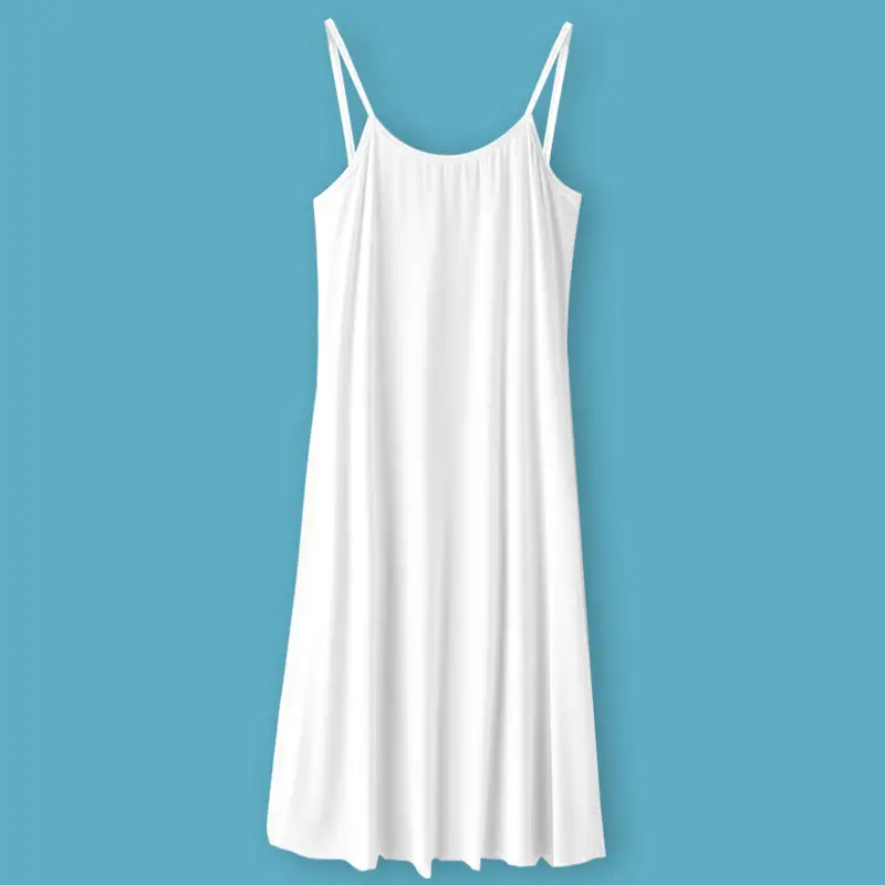 Women's Plus Size Modal Homewear Suspbottomer Dress Vest Skirt Bottoming Casual Fat mm 100kg Nightgown