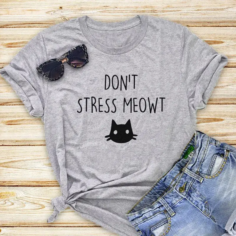 Don't Stress Meowt Unisex Yellow T-Shirt - Image 6