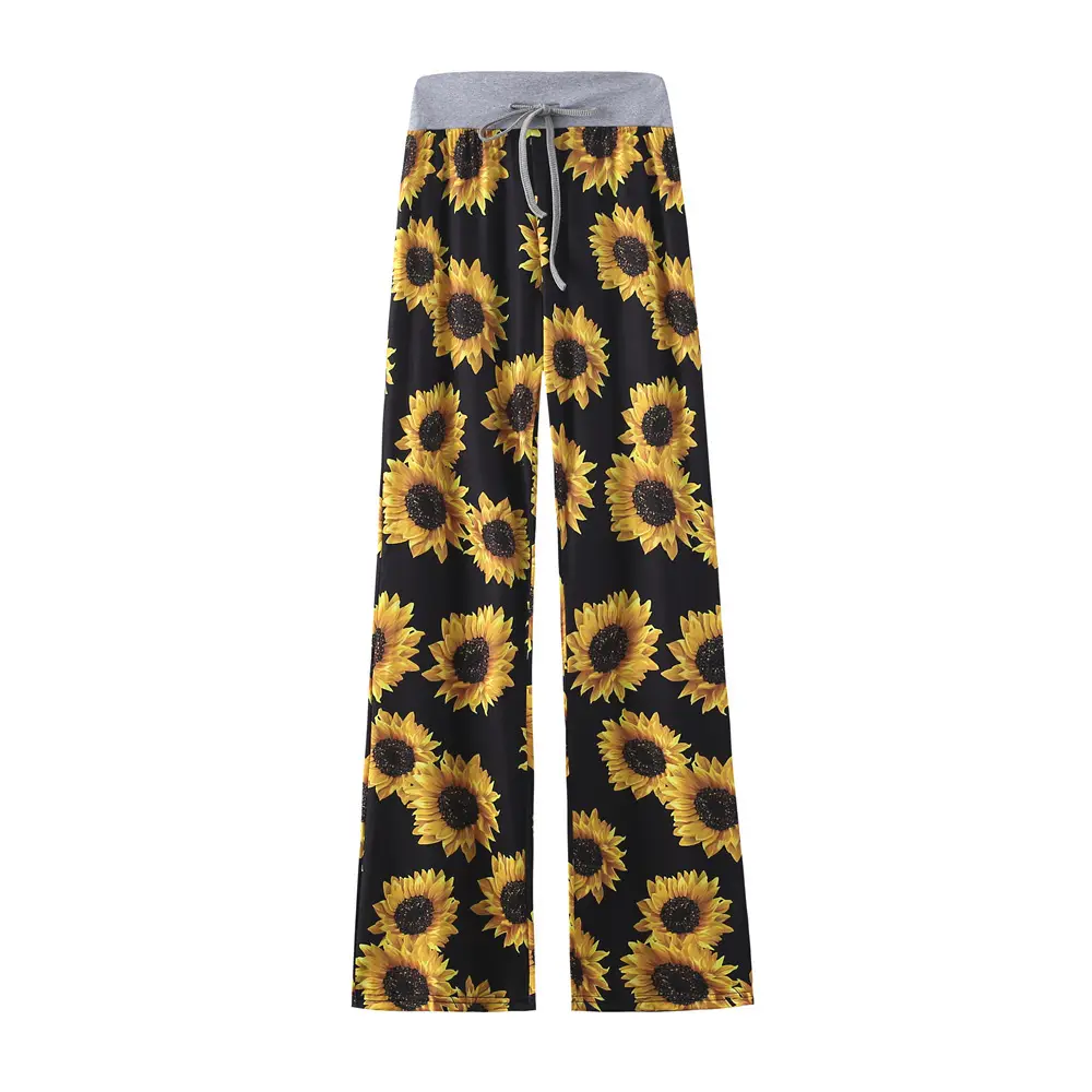 Women's Leopard Print Wide Leg Pajama Pants Stretch Cotton - Image 21