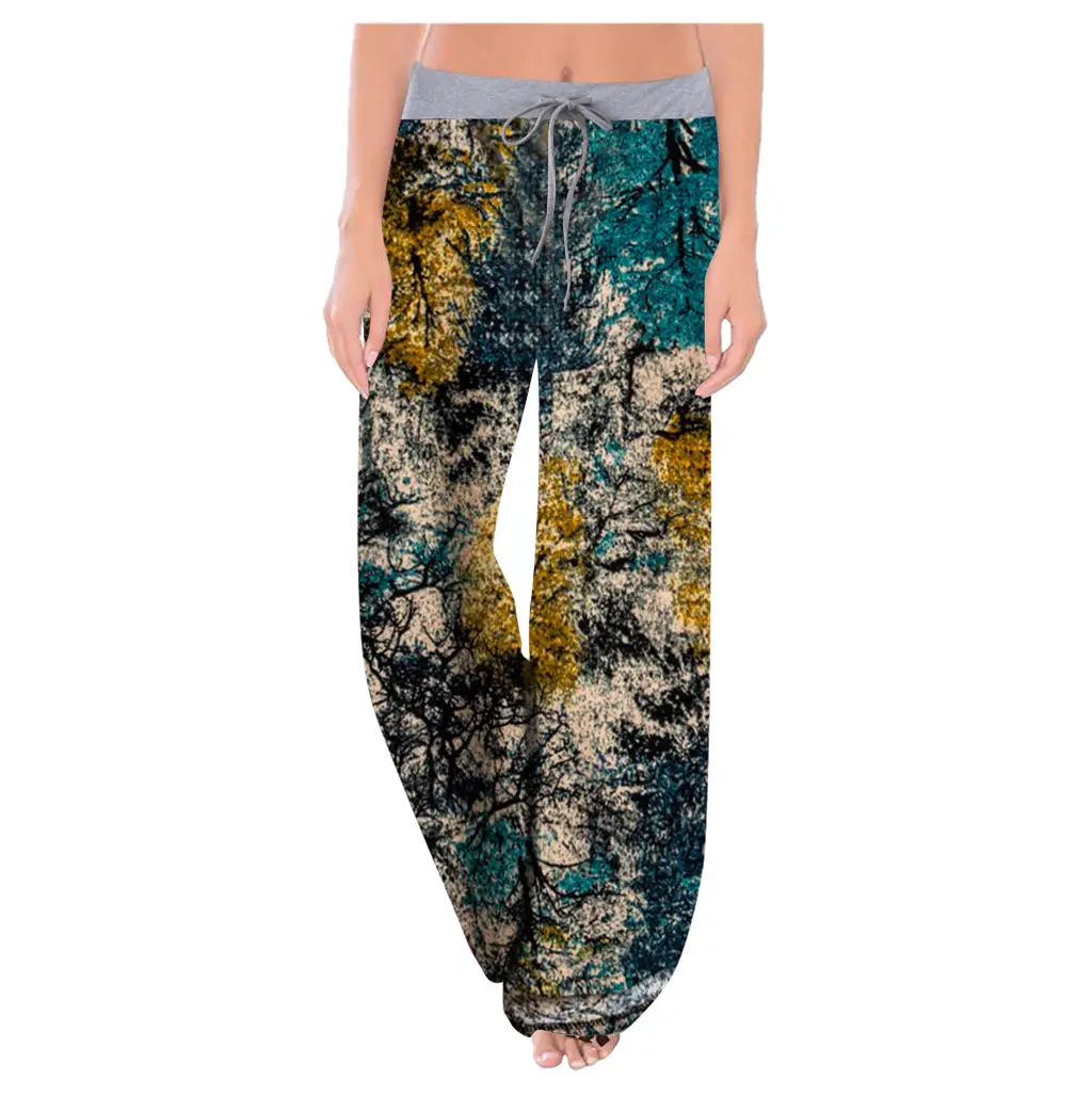 Women's Leopard Print Wide Leg Pajama Pants Stretch Cotton - Image 8