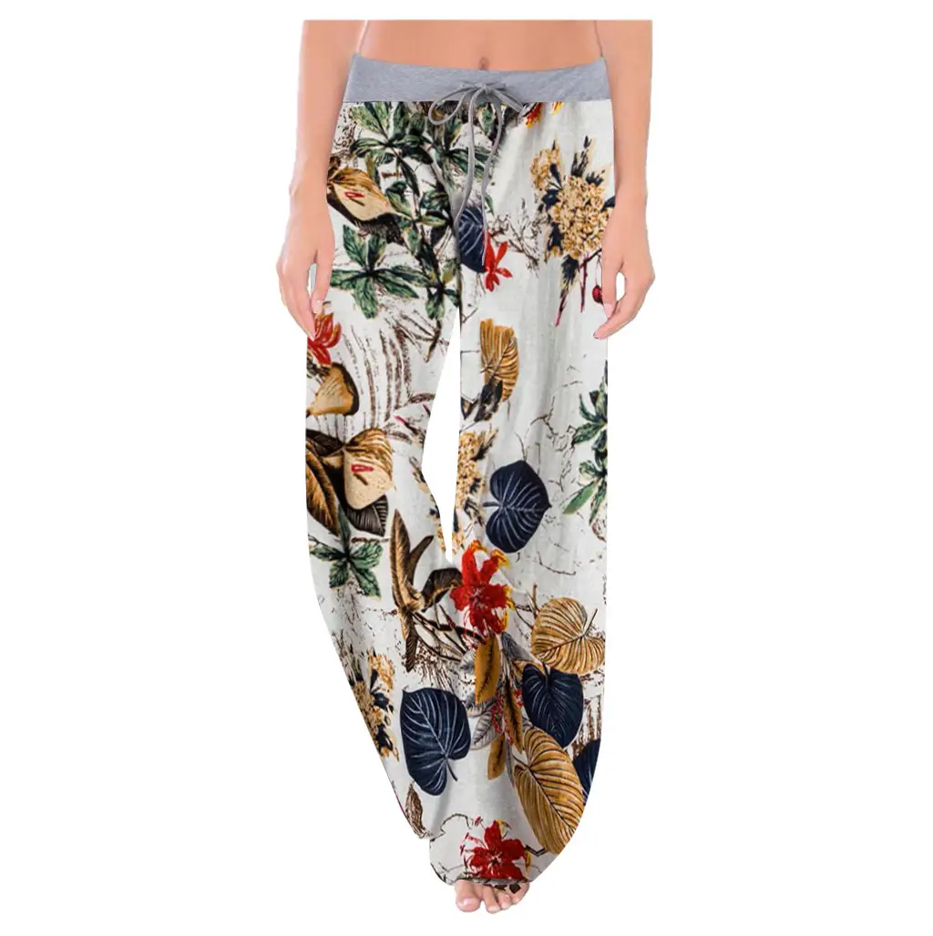 Women's Leopard Print Wide Leg Pajama Pants Stretch Cotton - Image 9