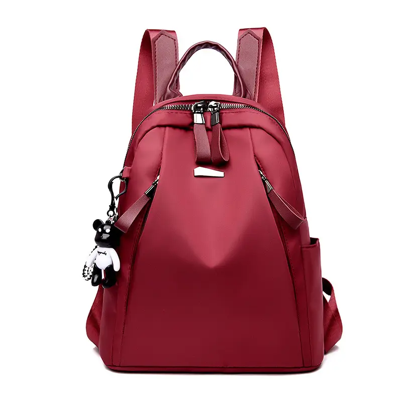 Women Red Leather Crossbody Backpack 2024 New Trendy - Image 7