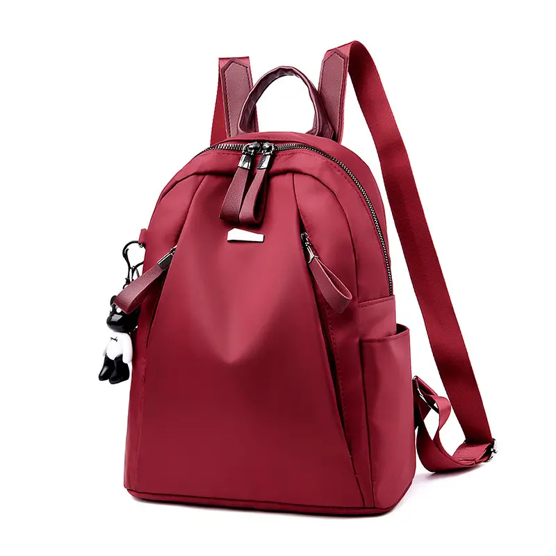 Women Red Leather Crossbody Backpack 2024 New Trendy - Image 8