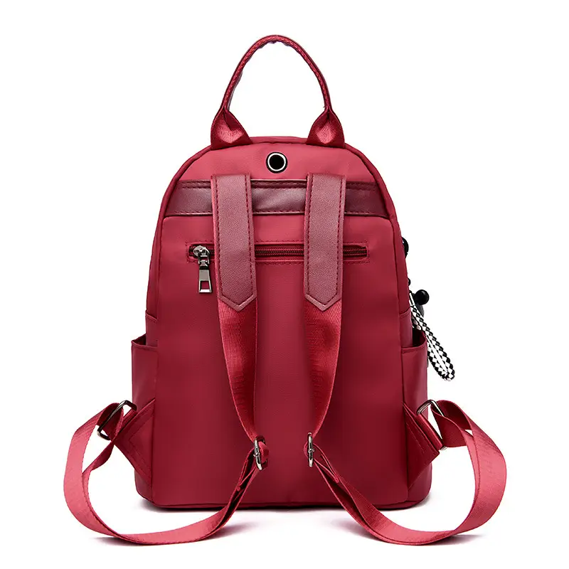 Women Red Leather Crossbody Backpack 2024 New Trendy - Image 9
