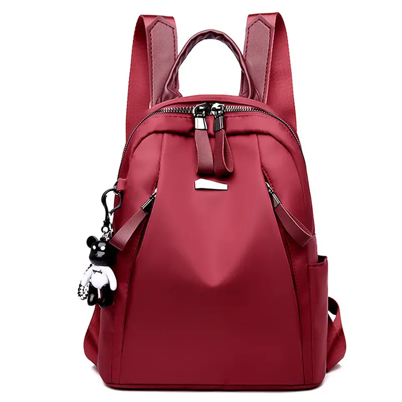 Women Red Leather Crossbody Backpack 2024 New Trendy - Image 4