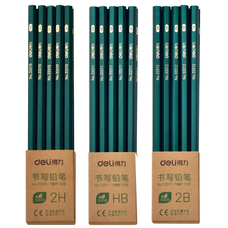 Deli 2B Pencil Hb Primary School Students Use Exam Writing Drawing Writing 2H Sketch Young Kidsren Writing 10 Pencils