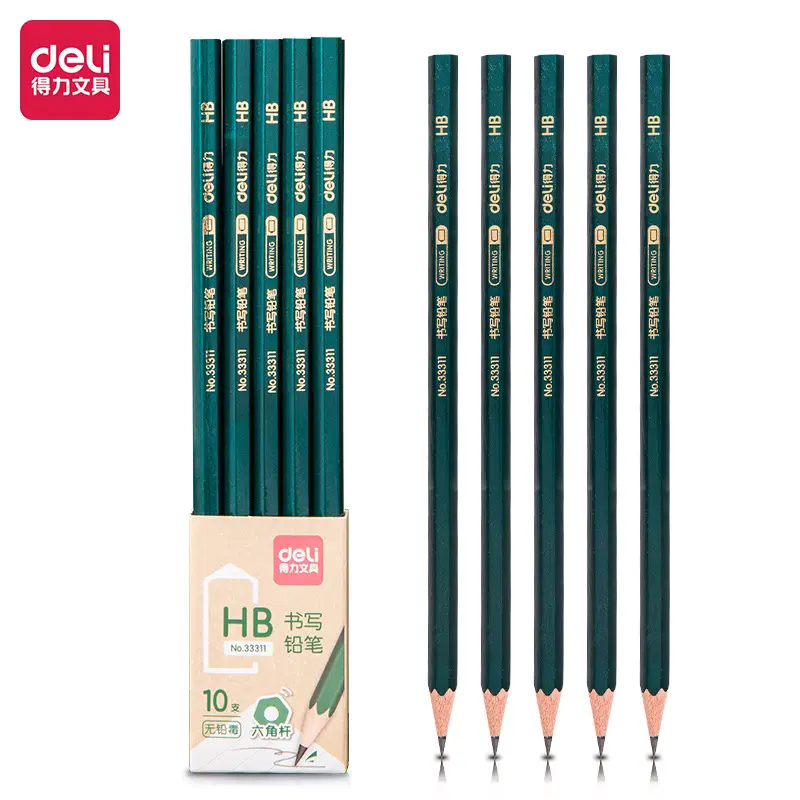 Deli 2B Pencil Hb Primary School Students Use Exam Writing Drawing Writing 2H Sketch Young Kidsren Writing 10 Pencils