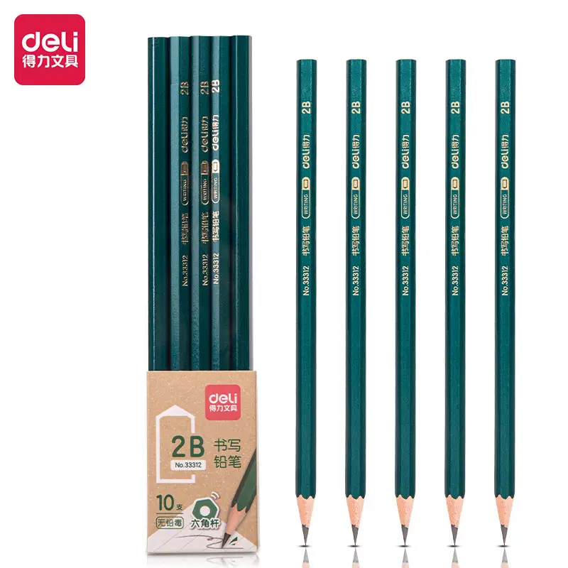 Deli 2B Pencil Hb Primary School Students Use Exam Writing Drawing Writing 2H Sketch Young Kidsren Writing 10 Pencils