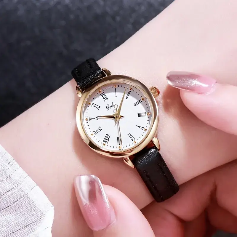 Gold Retro Women's Watch Roman Scale Belt Quartz