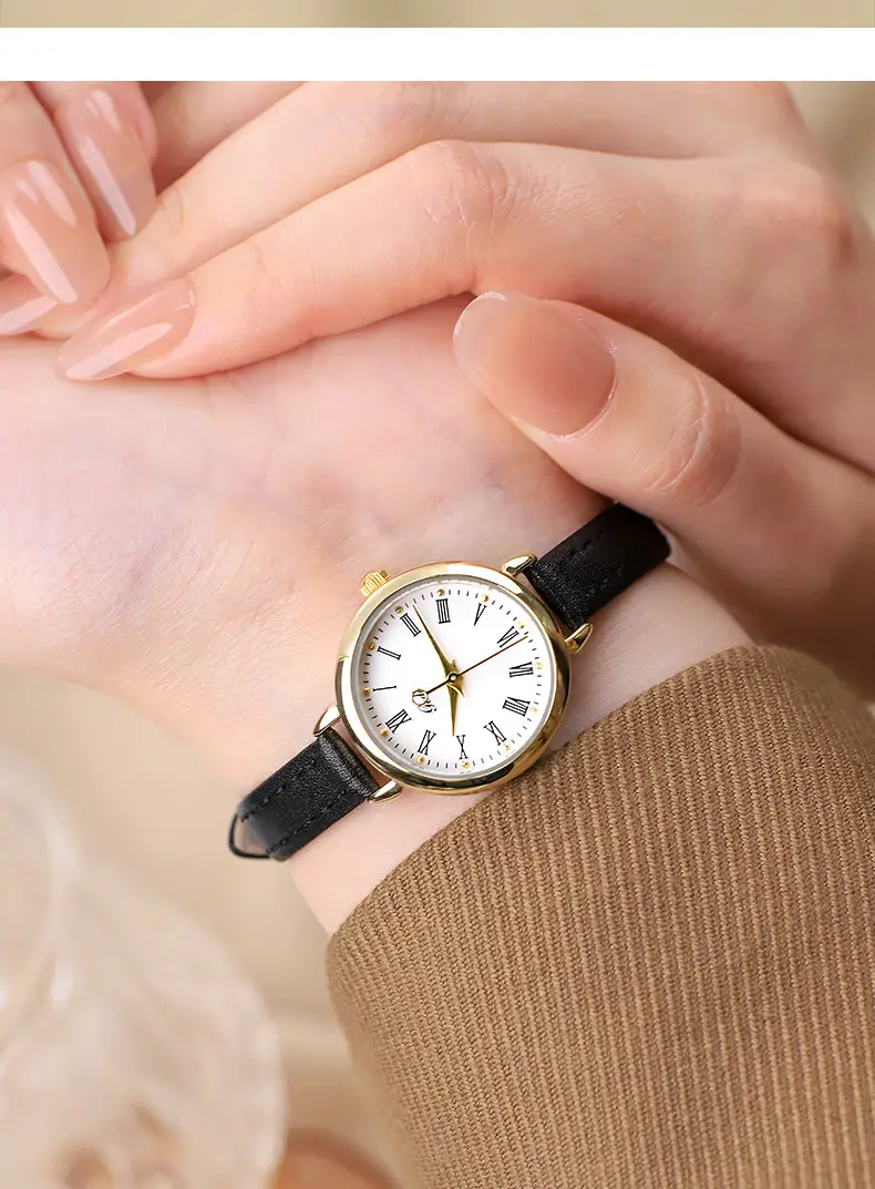 Gold Retro Women's Watch Roman Scale Belt Quartz — feature 12