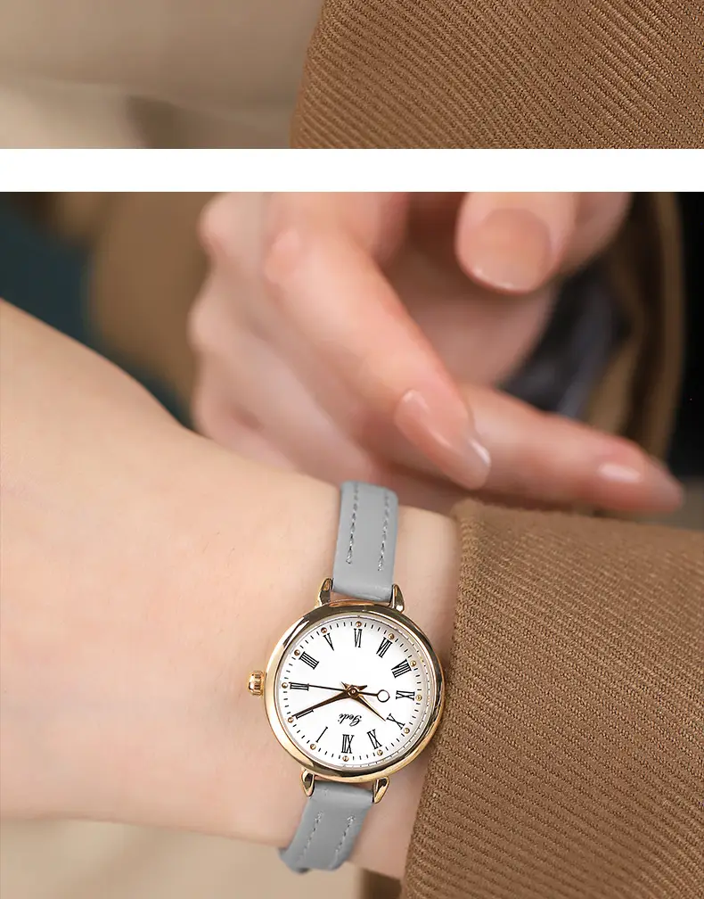 Gold Retro Women's Watch Roman Scale Belt Quartz — feature 17
