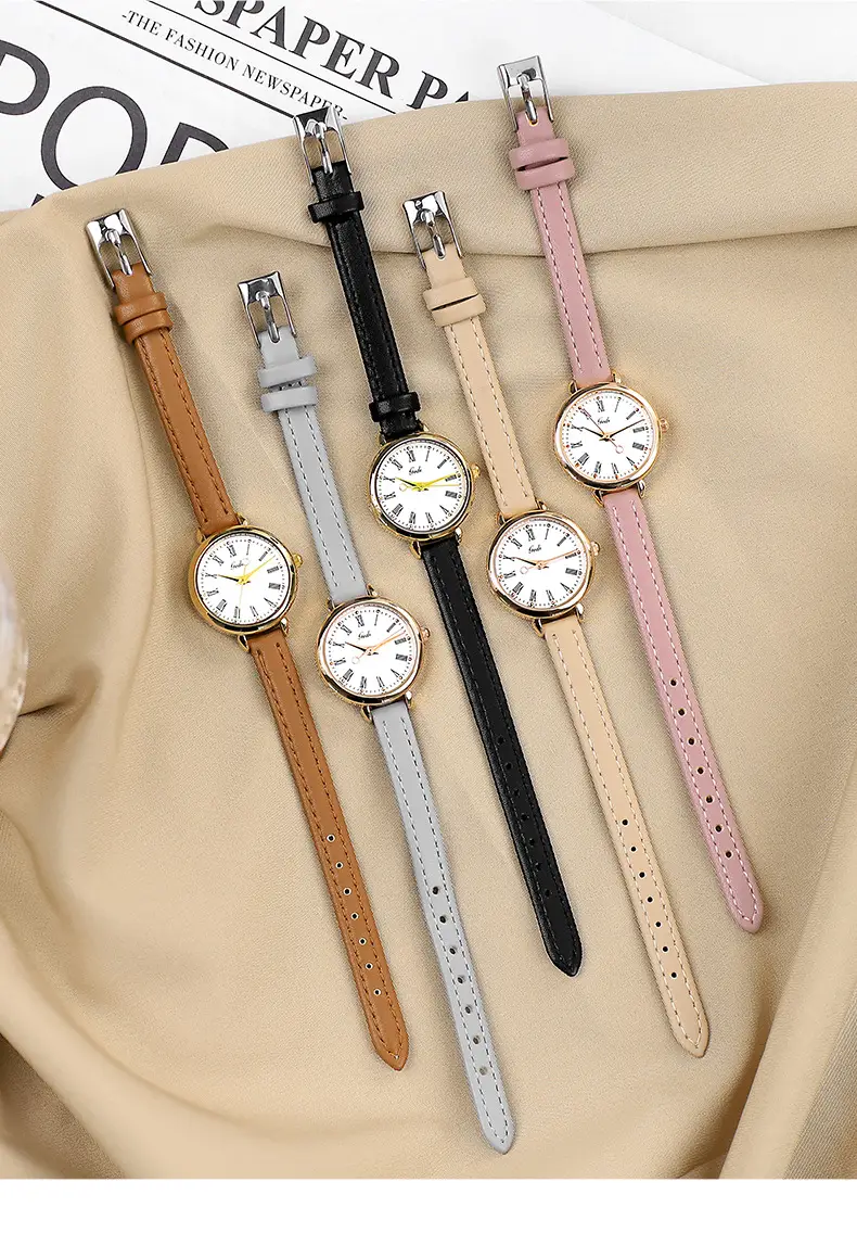 Gold Retro Women's Watch Roman Scale Belt Quartz — feature 9