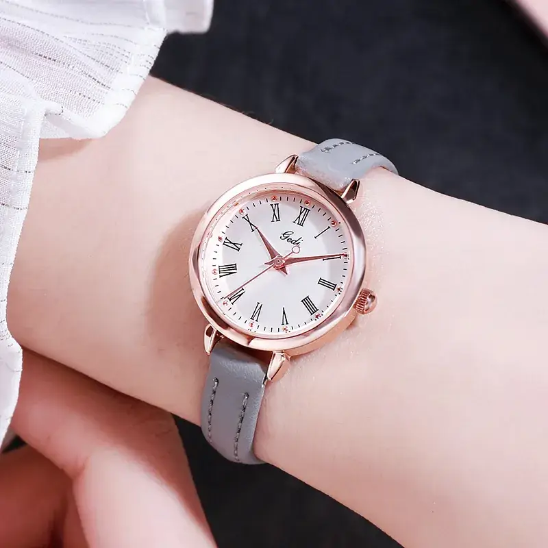 Gold Retro Women's Watch Roman Scale Belt Quartz