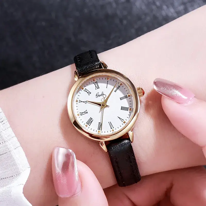 Gold Retro Women's Watch Roman Scale Belt Quartz