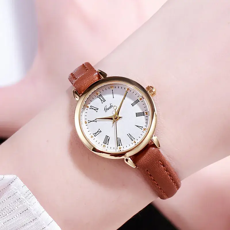 Gold Retro Women's Watch Roman Scale Belt Quartz