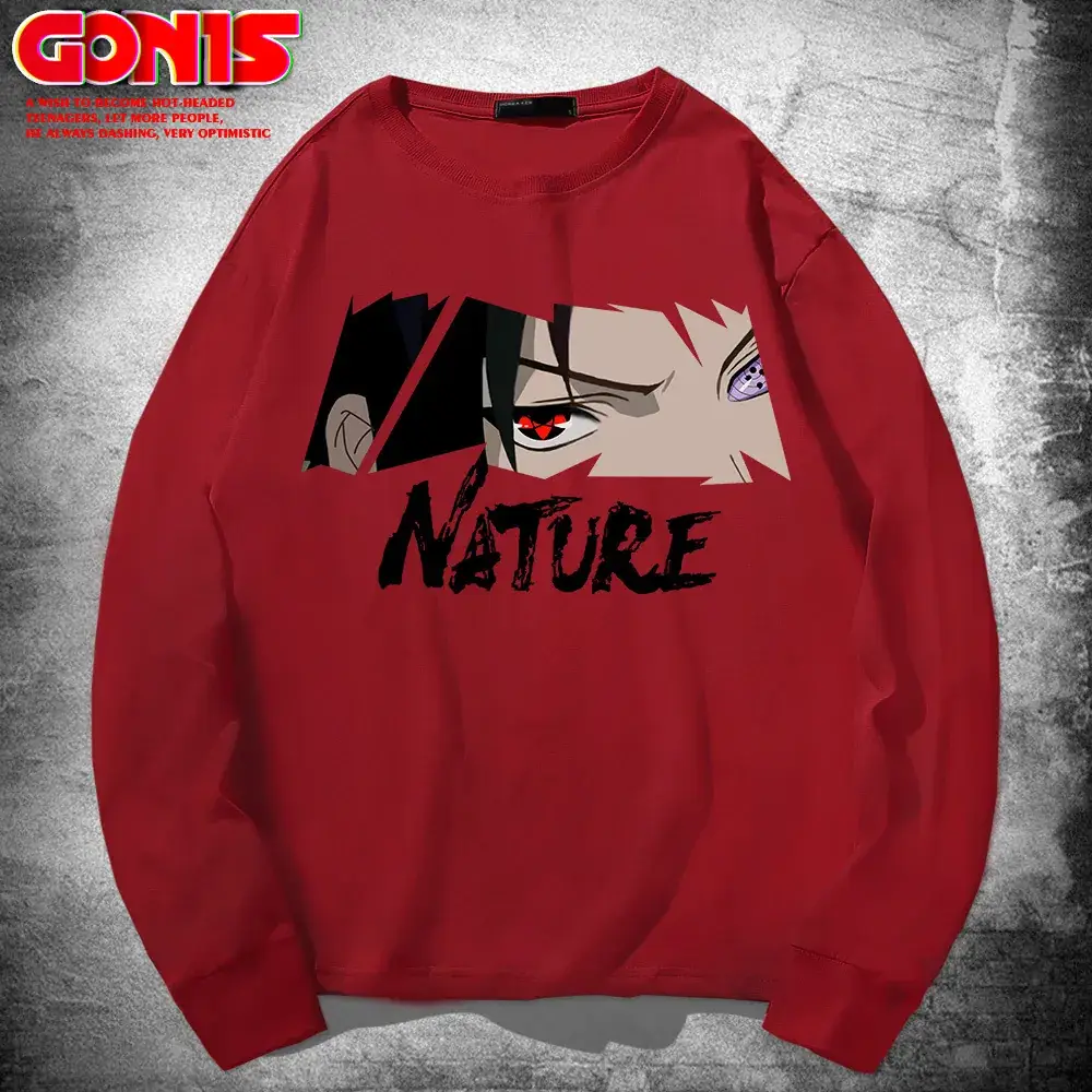 Men Anime Print Sweatshirt White Long Sleeve - Image 13