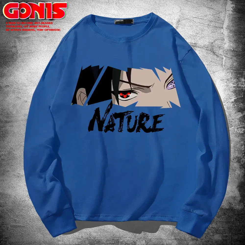 Men Anime Print Sweatshirt White Long Sleeve - Image 14