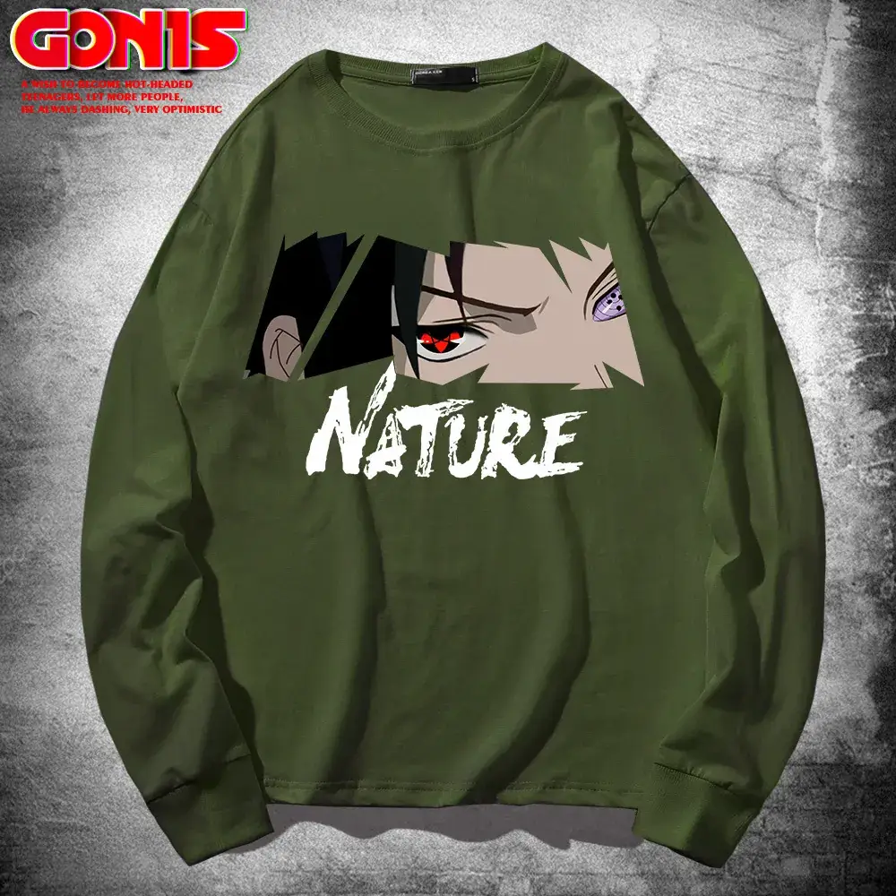 Men Anime Print Sweatshirt White Long Sleeve - Image 6