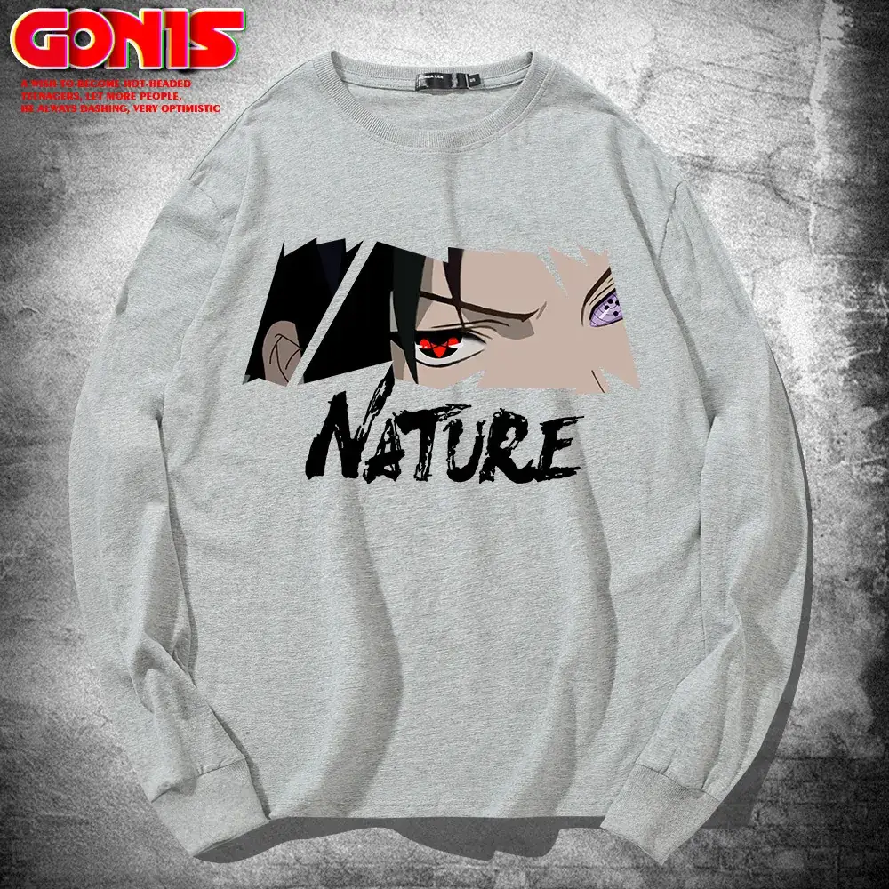 Men Anime Print Sweatshirt White Long Sleeve - Image 7