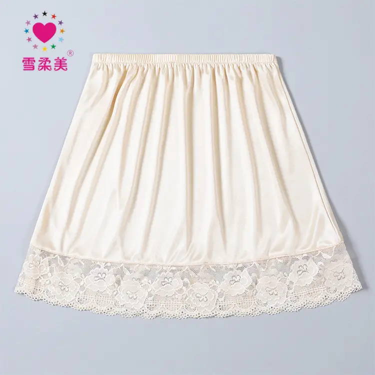 New Ice Silk Miniskirt with Lace Hem 35cm — feature 8