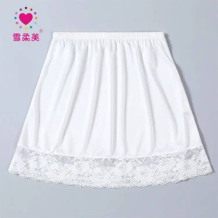 New Ice Silk Miniskirt with Lace Hem 35cm — feature 9
