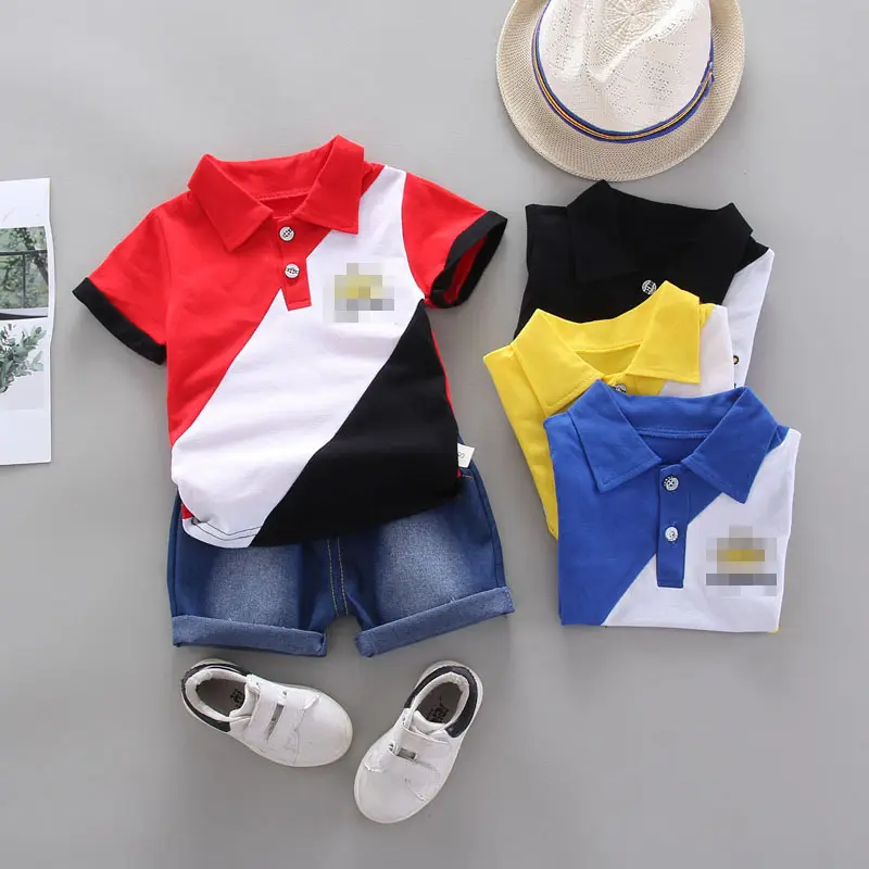 Boy's Summer Polo Shirt Red White Black Contrast Short Sleeve - Image 6