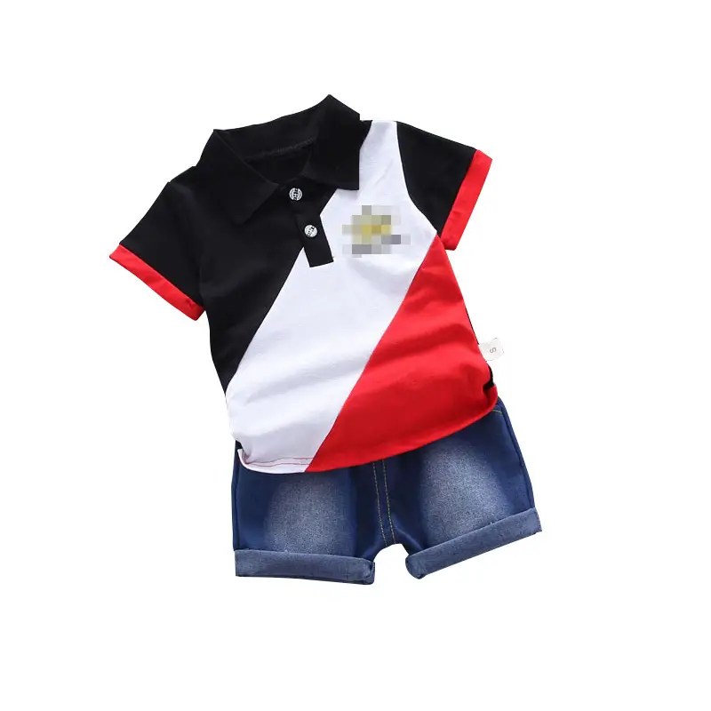 Boy's Summer Polo Shirt Red White Black Contrast Short Sleeve - Image 7