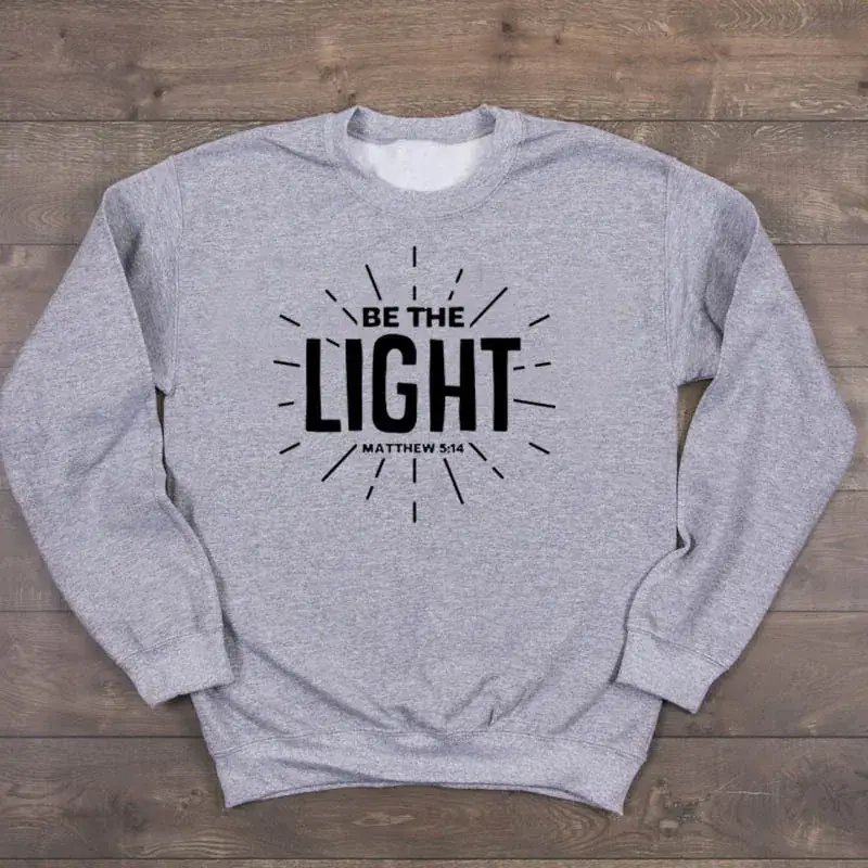 Be The Light Letter Crewneck Sweater Yellow - Image 3