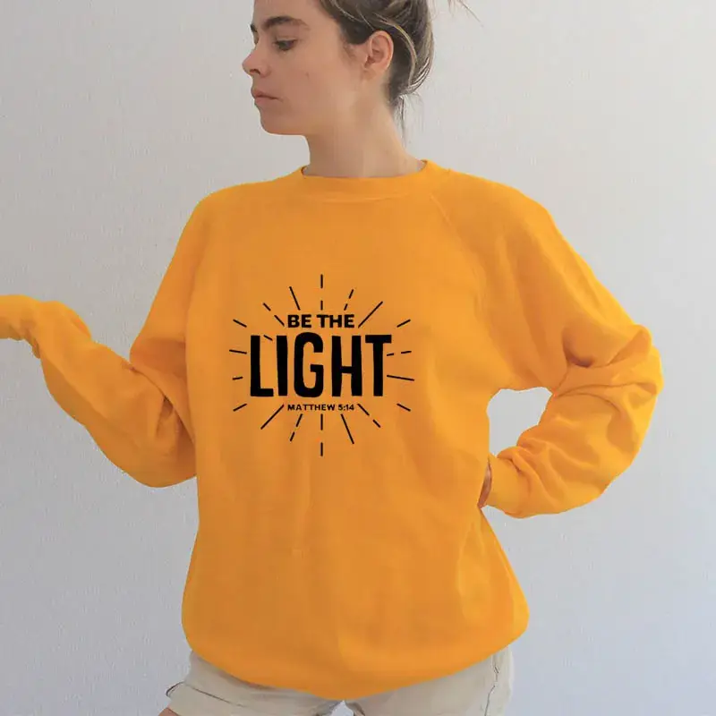Be The Light Letter Crewneck Sweater Yellow - Image 4