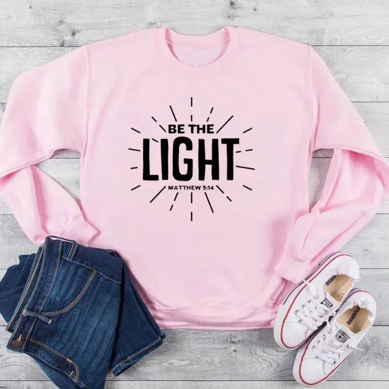 Be The Light Letter Crewneck Sweater Yellow - Image 5