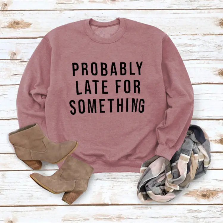 Women's Blue Printed Sweatshirt Long Sleeve Loose Fit Casual Wear